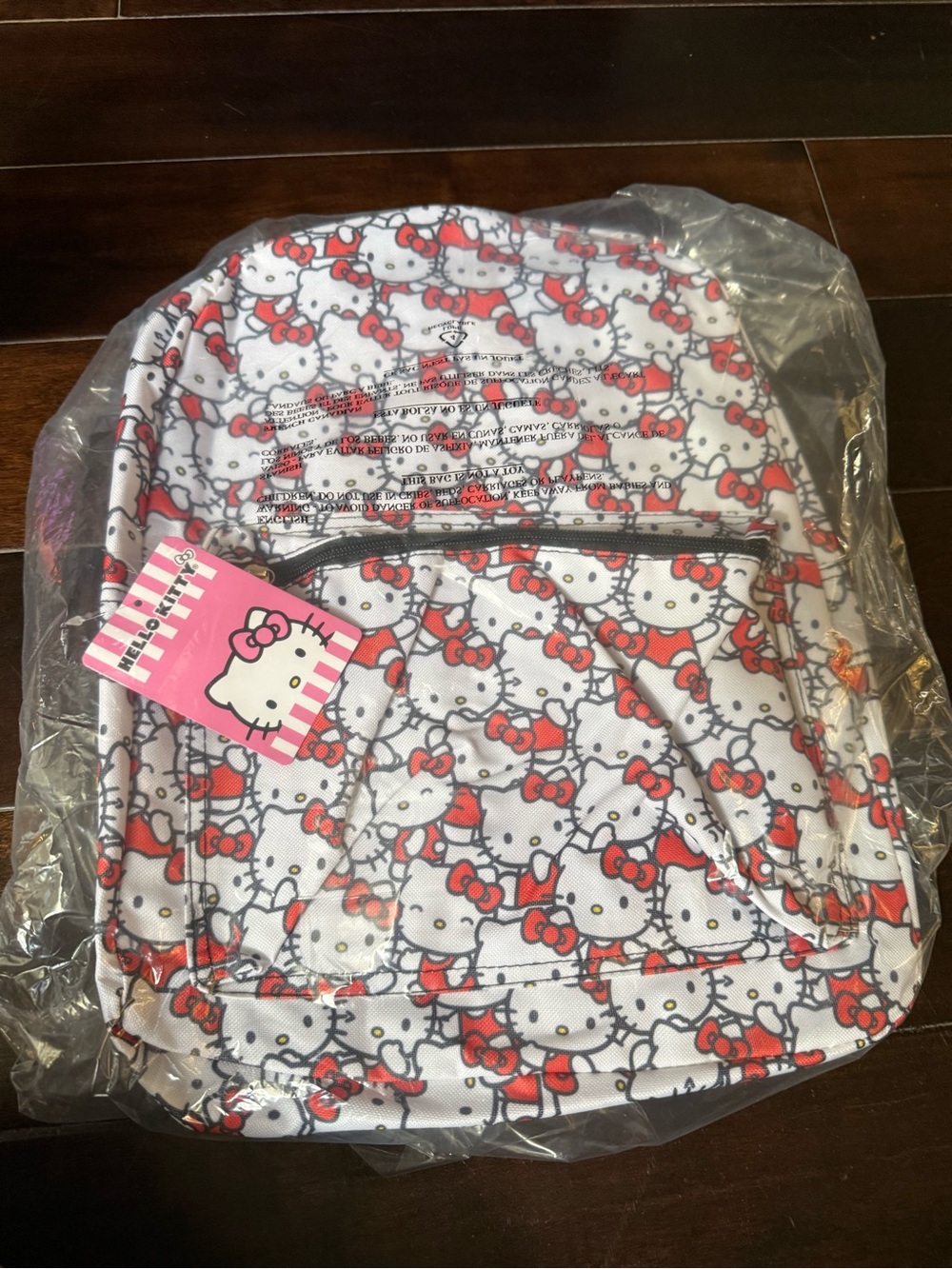 New Hello Kitty White Backpack with Red Bow Print - Kids Bag